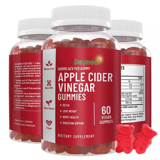 CG4 - Apple Cider Vinegar Gummies (500mg) | Dietary Supplement for Detox, Weight Loss, Cholesterol, and Energy