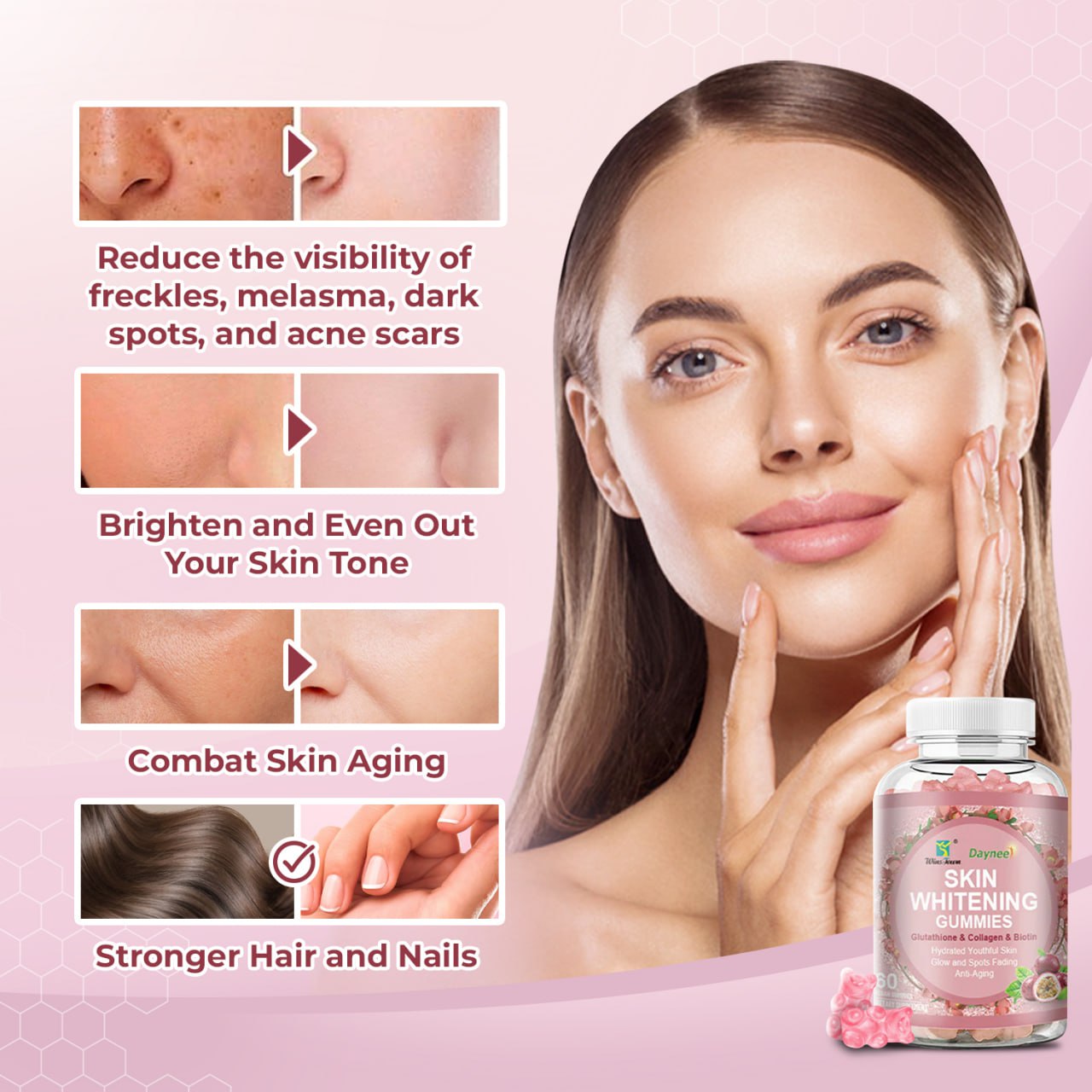 CG8 - Skin Whitening Gummies- Fade Melasma, Dark Spots & Lighten Melanin