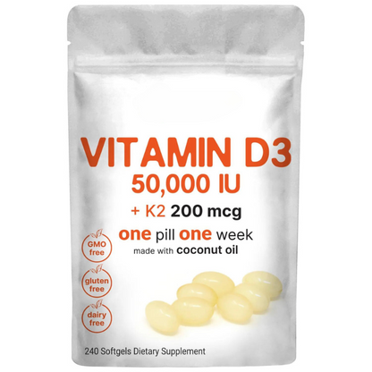 Vitamin D3 K2 Supplement Softgels