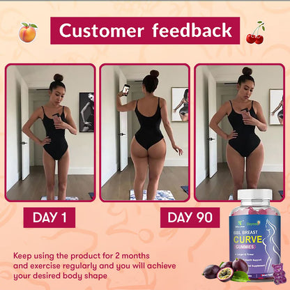 BBL Breast Curve Gummies | Supplement for Butt and Breast Enlargement, Overall Health Support, and Hormonal Balance