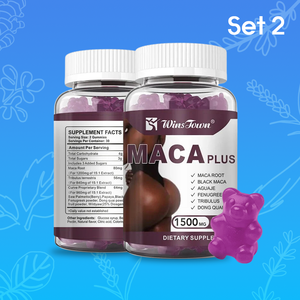 Maca Plus Gummies (3000mg) | Dietary Supplement for Hips Enlargement, Butt Enhancement, and Hormonal Balance