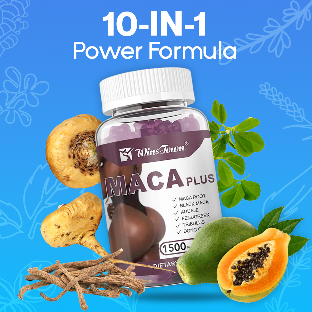 Maca Plus Gummies (3000mg) | Dietary Supplement for Hips Enlargement, Butt Enhancement, and Hormonal Balance