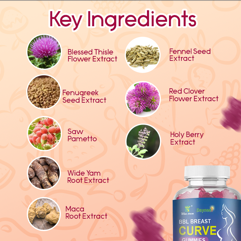 BBL Breast Curve Gummies for Butt and Breast Enlargement