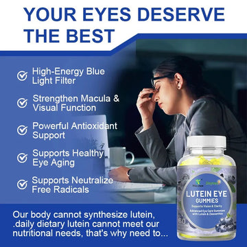 Lutein Eye Gummies™ with Zeaxanthin | Dietary Supplement for Cataracts, AMD, Night Vision, and Eye Care (Copy)