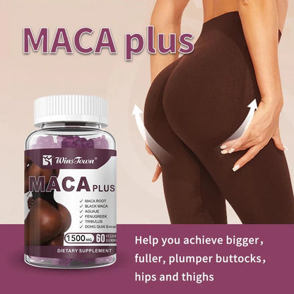 Maca Plus Gummies (3000mg) | Dietary Supplement for Hips Enlargement, Butt Enhancement, and Hormonal Balance