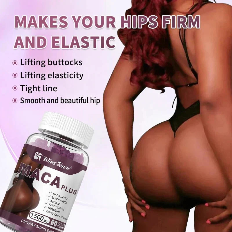 Maca Plus Gummies (3000mg) | Dietary Supplement for Hips Enlargement, Butt Enhancement, and Hormonal Balance