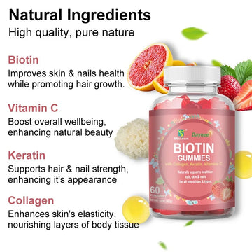 Biotin Gummies - Stronger Hair, Glowing Skin, Healthier Nails – All in One Gummy