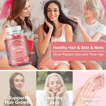 Biotin Gummies - Stronger Hair, Glowing Skin, Healthier Nails – All in One Gummy